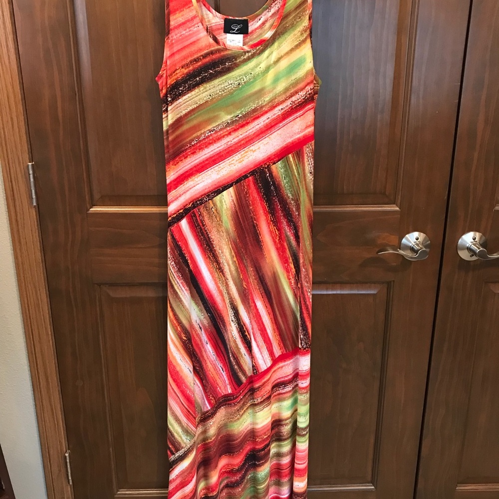 Great Summer tank dress. Orange/brown. Flattering